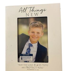 All things new White Photo Frame with Inspirational Quote